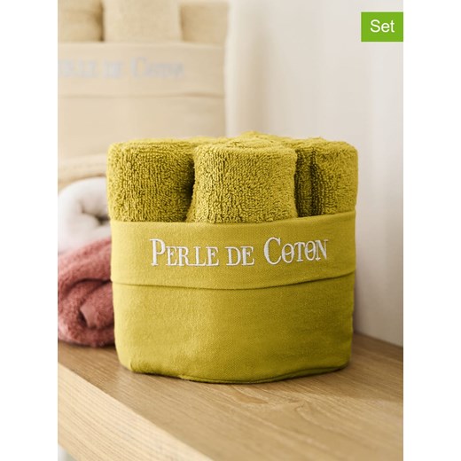 Soft by Perle de Coton Ręczniki (6 szt.) w kolorze oliwkowym dla gości ze sklepu Limango Polska w kategorii Ręczniki - zdjęcie 181933629