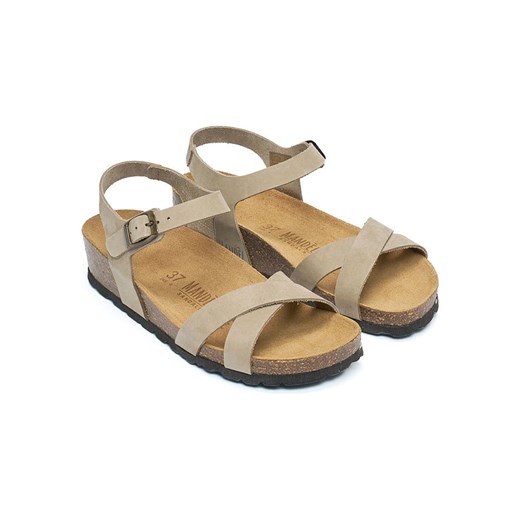 Mandel Skórzane sandały w kolorze szarobrązowym ze sklepu Limango Polska w kategorii Sandały damskie - zdjęcie 181935449