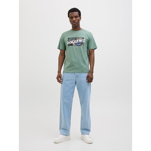 T-shirt męski Jack & Jones młodzieżowy z krótkimi rękawami z napisami