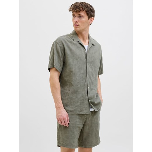 Koszula męska Jack & Jones z klasycznym kołnierzykiem z krótkim rękawem wiosenna casualowa