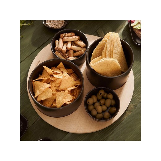 Homla 5-częściowy zestaw w kolorze jasnobrązowo-czarnym do serwowania - Ø 33 cm ze sklepu Limango Polska w kategorii Misy i tace dekoracyjne - zdjęcie 181936176