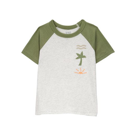 carter&apos;s Koszulka w kolorze oliwkowo-białym ze sklepu Limango Polska w kategorii T-shirty chłopięce - zdjęcie 181936456