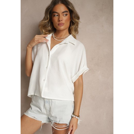 Biała Koszula o Kroju Oversize Natressa Renee ONE SIZE okazyjna cena renee.pl