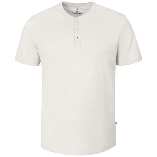 Biały Męski T-Shirt, Dekolt z Guzikami - Pako Jeans TSPJNSwizardBI ze sklepu JegoSzafa.pl w kategorii T-shirty męskie - zdjęcie 181940436