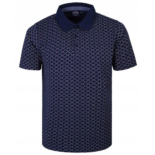 Koszulka Polo - Męska - Pako Jeans - Granatowa, Drobny Wzór TSPJNSpoloARSENIKgr ze sklepu JegoSzafa.pl w kategorii T-shirty męskie - zdjęcie 181940519