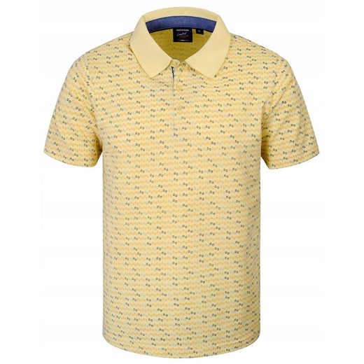 Koszulka Polo - Męska - Pako Jeans - Żółta w Drobny Wzór TSPJNSpoloAMERICUMzt ze sklepu JegoSzafa.pl w kategorii T-shirty męskie - zdjęcie 181940569