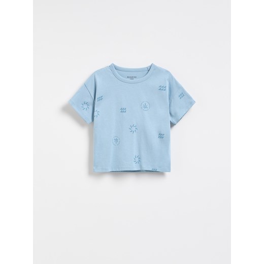 Reserved - T-shirt z nadrukiem - jasnoniebieski Reserved 80 (9-12 m.) Reserved