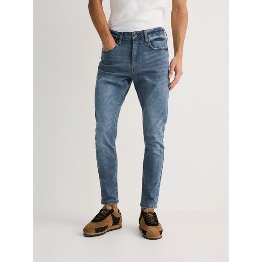 Reserved - Jeansy skinny z efektem sprania - indigo jeans ze sklepu Reserved w kategorii Jeansy męskie - zdjęcie 181941695