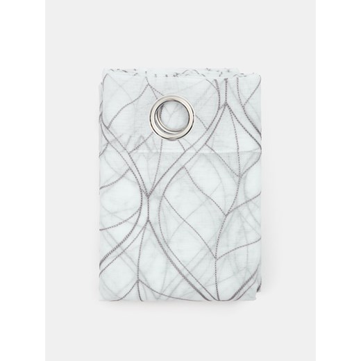 Sinsay - Przezroczysta zasłona z motywem w liście - biały Sinsay One Size Sinsay