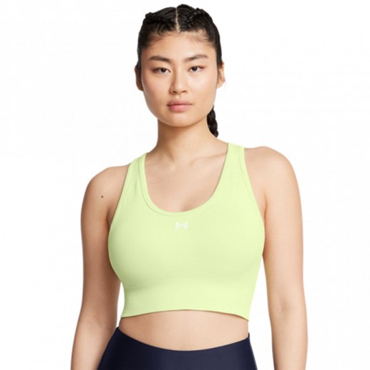 Biustonosz treningowy Under Armour Vanish Seamless Mid Bra - zielony ze sklepu Sportstylestory.com w kategorii Biustonosze - zdjęcie 181943619