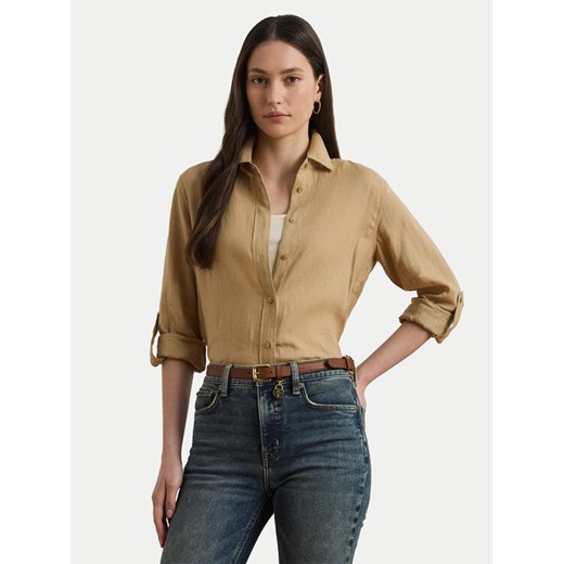 LAUREN RALPH LAUREN Koszula 200782777060 Beżowy Relaxed Fit ze sklepu MODIVO w kategorii Koszule damskie - zdjęcie 181945535