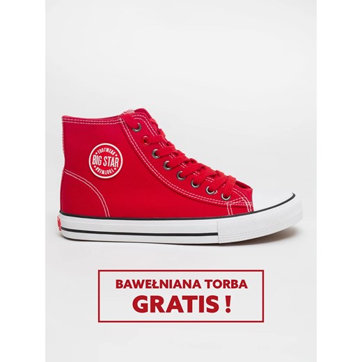 Trampki męskie wysokie czerwone JJ174607 603 ze sklepu Big Star w kategorii Trampki męskie - zdjęcie 181946288