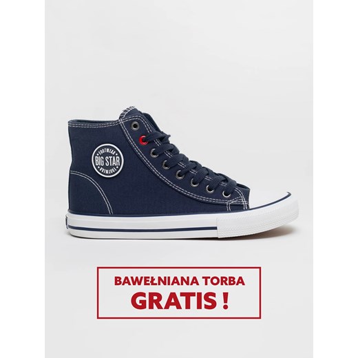 Trampki męskie wysokie granatowe JJ174608 403 ze sklepu Big Star w kategorii Trampki męskie - zdjęcie 181946289