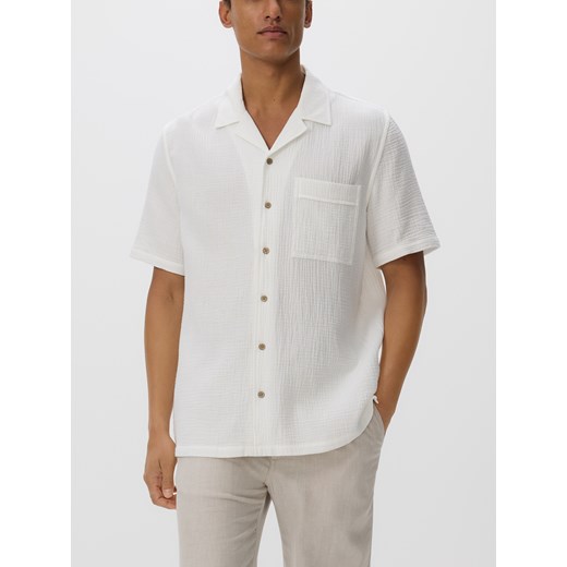 Reserved - Koszula regular z bawełny - biały Reserved L Reserved