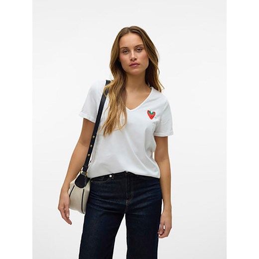 Vero Moda Koszulka w kolorze białym ze sklepu Limango Polska w kategorii Bluzki damskie - zdjęcie 181948656