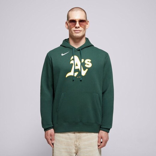 NIKE BLUZA Z KAPTUREM MLB LOGO CLUB FLEECE HOOD OAKLAND ATHL ze sklepu Sizeer w kategorii Bluzy męskie - zdjęcie 181950348