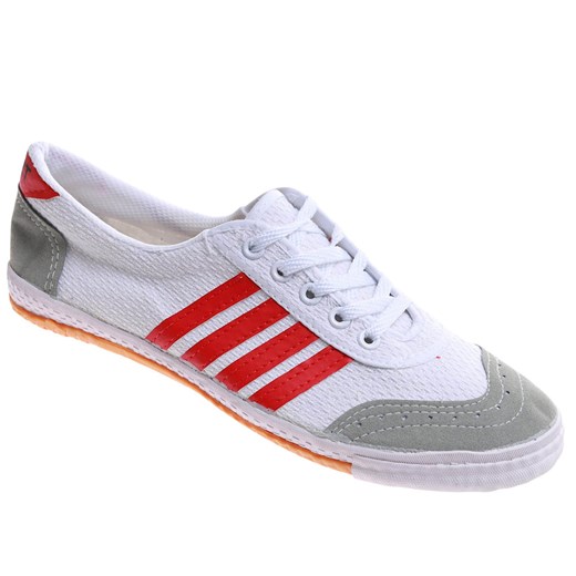 Białe materiałowe trampki halówki chłopięce /D3-1 17650  T233/ ze sklepu Pantofelek24.pl w kategorii Trampki męskie - zdjęcie 181950666