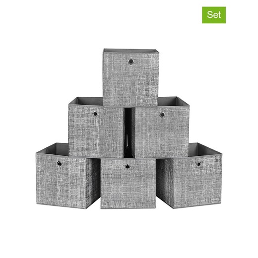Songmics Pudełka (6 szt.) w kolorze szarym - 30 x 30 x 30 cm Songmics onesize promocja Limango Polska