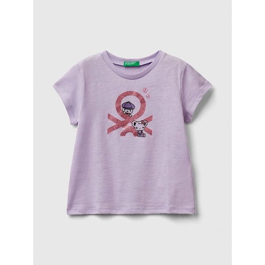 Benetton Koszulka w kolorze lawendowym - id: 17057886 - marki benetton - 181951497 Benetton Koszulka w kolorze lawendowym ze sklepu Limango Polska w kategorii Bluzki dziewczęce - zdjęcie 181951497