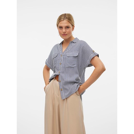 Vero Moda Bluzka w kolorze granatowym ze sklepu Limango Polska w kategorii Koszule damskie - zdjęcie 181951597
