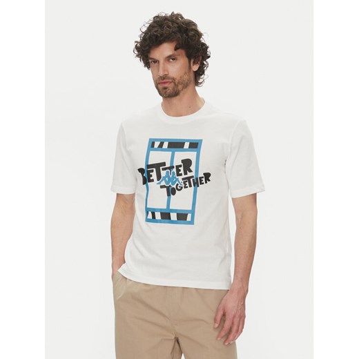 Kappa T-Shirt 351U8JW 001 Biały Regular Fit ze sklepu MODIVO w kategorii T-shirty męskie - zdjęcie 181951837
