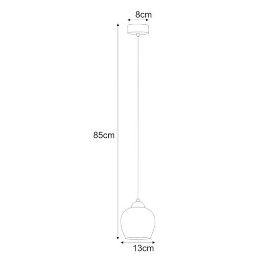 Długa lampa ze szklanym wiszącym kloszem beżowa Marata Lumes One Size Edinos.pl