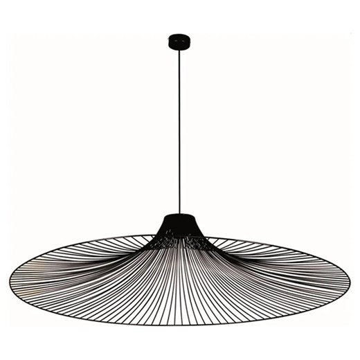 Lampa z szerokim kapeluszem nowoczesna czarna W1-P75 ze sklepu Edinos.pl w kategorii Lampy wiszące - zdjęcie 181954855