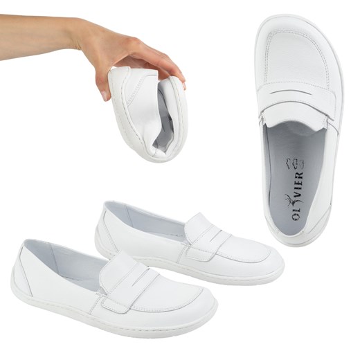 Barefoot damskie mokasyny skórzane minimalistyczne letnie 1280 ze sklepu butyolivier w kategorii Półbuty damskie - zdjęcie 181955067