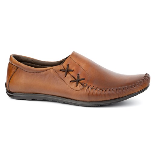 Olivier Buty męskie mokasyny skórzane wsuwane 306KZ brązowe ze sklepu ButyModne.pl w kategorii Mokasyny męskie - zdjęcie 181955158