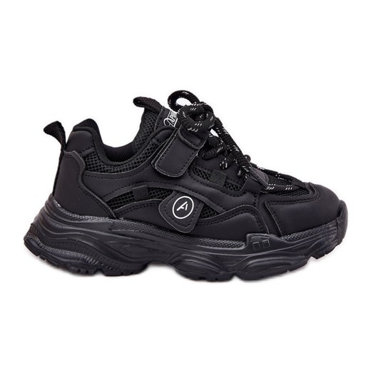 Sneakersy Dziecięce Na Platformie Czarne ze sklepu ButyModne.pl w kategorii Buty sportowe dziecięce - zdjęcie 181955286