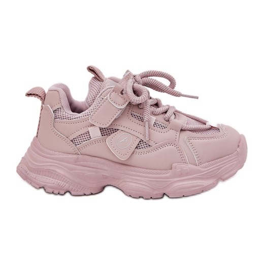 Sneakersy Dziecięce Na Platformie Różowe ze sklepu ButyModne.pl w kategorii Buty sportowe dziecięce - zdjęcie 181955287