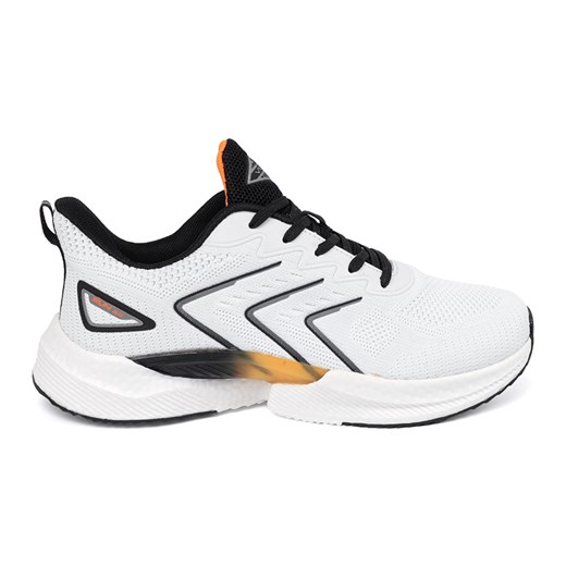 Vico Biało-czarne buty sportowe damskie z pomarańczowym elementem białe ze sklepu ButyModne.pl w kategorii Buty sportowe damskie - zdjęcie 181955575