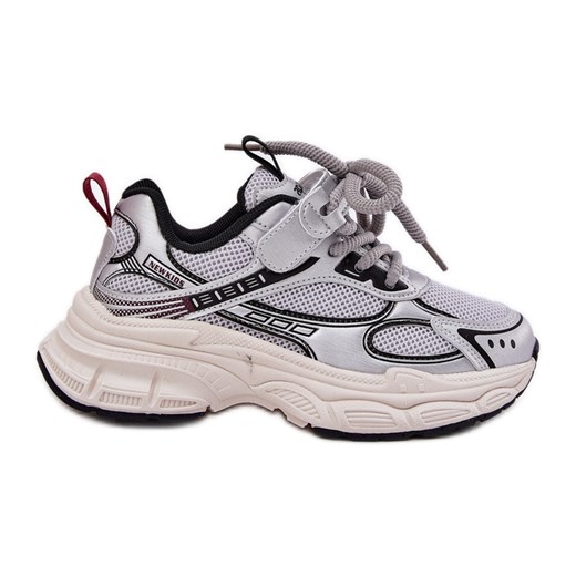 Sneakersy Dziecięce Na Grubej Podeszwie Srebrne Xairana srebrny ze sklepu ButyModne.pl w kategorii Buty sportowe dziecięce - zdjęcie 181955708