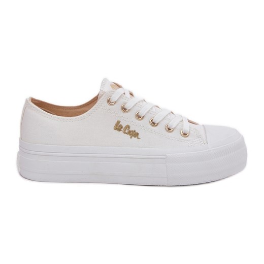 Trampki Damskie Na Platformie Lee Cooper LCW-25-02-3289 Białe ze sklepu ButyModne.pl w kategorii Trampki damskie - zdjęcie 181955717