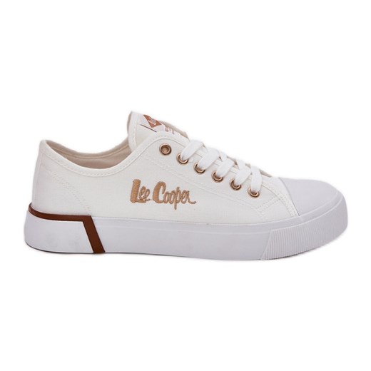 Trampki Materiałowe Damskie Lee Cooper LCW-25-31-3428L Białe ze sklepu ButyModne.pl w kategorii Trampki damskie - zdjęcie 181955718