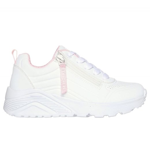 Buty Skechers Uno Lite - Easy Zip 310387L Wht białe ze sklepu ButyModne.pl w kategorii Buty sportowe dziecięce - zdjęcie 181955797