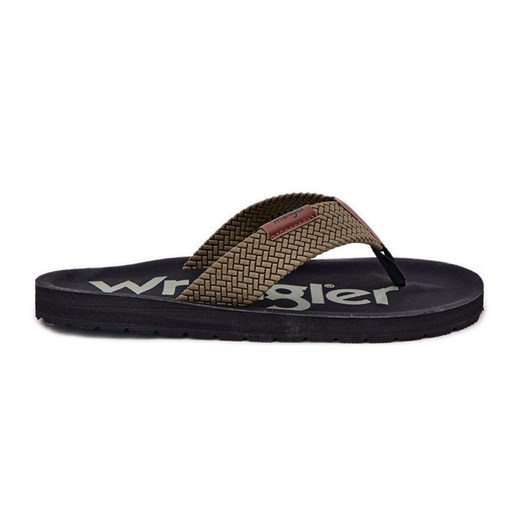 Klapki Japonki Męskie WRANGLER Zane Flipflop Men Low 20251044.20251044.57B Zielone ze sklepu ButyModne.pl w kategorii Klapki męskie - zdjęcie 181956119