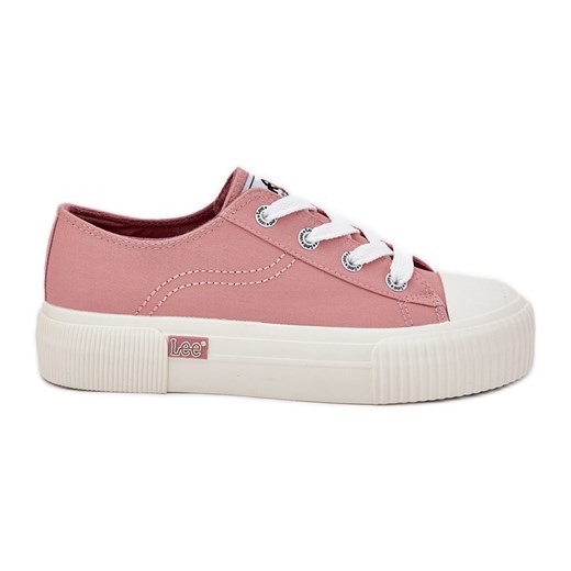 Trampki Damskie Na Platformie LEE Isla C Women Low 50251001 Różowe ze sklepu ButyModne.pl w kategorii Trampki damskie - zdjęcie 181956175