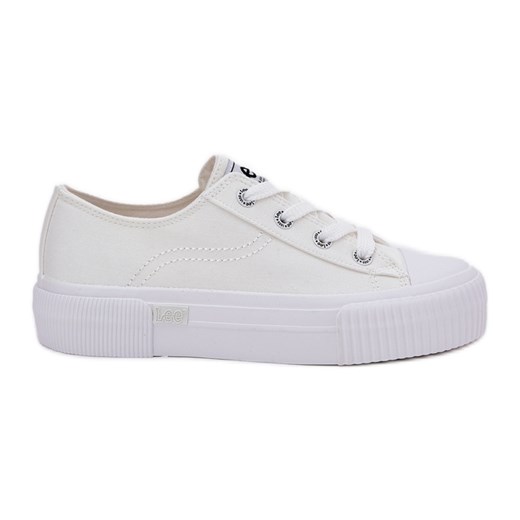 Trampki Damskie Na Platformie LEE Isla C Women Low 50251001 Białe ze sklepu ButyModne.pl w kategorii Trampki damskie - zdjęcie 181956178