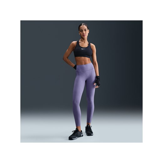 Damskie legginsy 7/8 z wysokim stanem i kwiatowym wzorem zapewniające średnie wsparcie Nike Universa - Fiolet ze sklepu Nike poland w kategorii Spodnie damskie - zdjęcie 181960358