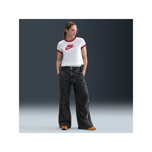 Damskie spodnie z tkaniny denimowej Nike Sportswear - Czerń ze sklepu Nike poland w kategorii Spodnie damskie - zdjęcie 181960387