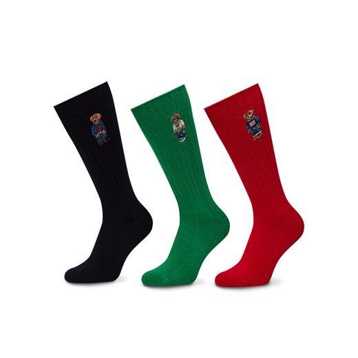Zestaw 3 par wysokich skarpet męskich Polo Ralph Lauren 449973049001 Kolorowy ze sklepu eobuwie.pl w kategorii Skarpetki męskie - zdjęcie 181960505