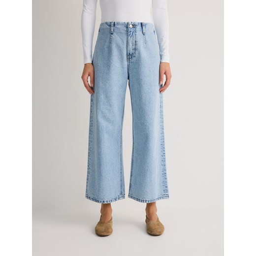 Reserved - Jeansy culotte z wysokim stanem - niebieski Reserved 44 Reserved