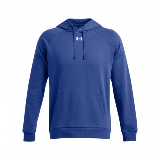 Męska bluza dresowa nierozpinana z kapturem Under Armour UA Rival Fleece Hoodie - niebieska ze sklepu Sportstylestory.com w kategorii Bluzy męskie - zdjęcie 181970588