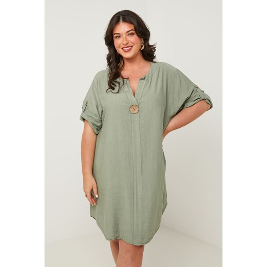Curvy Lady Sukienka w kolorze khaki ze sklepu Limango Polska w kategorii Sukienki - zdjęcie 181971137