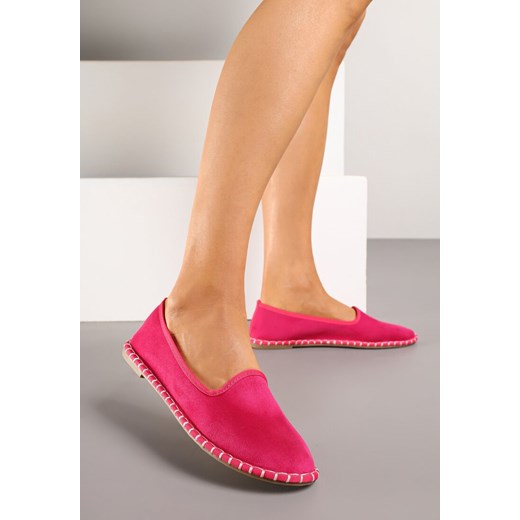 Fuksjowe Espadryle z Ozdobnymi Przeszyciami Firavione 39 promocyjna cena born2be.pl