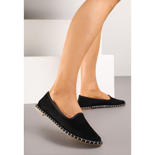 Czarne Espadryle Balerinki z Przeszyciami Firalissea ze sklepu renee.pl w kategorii Espadryle damskie - zdjęcie 181973426