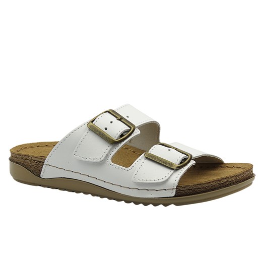 Klapki damskie z klamrami białe INBLU AA-02KU ze sklepu ulubioneobuwie w kategorii Klapki damskie - zdjęcie 181976005