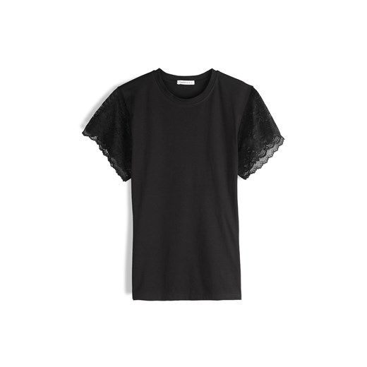 GATE T-shirt z koronkowymi rękawami 34 ze sklepu gateshop w kategorii Bluzki damskie - zdjęcie 181980039