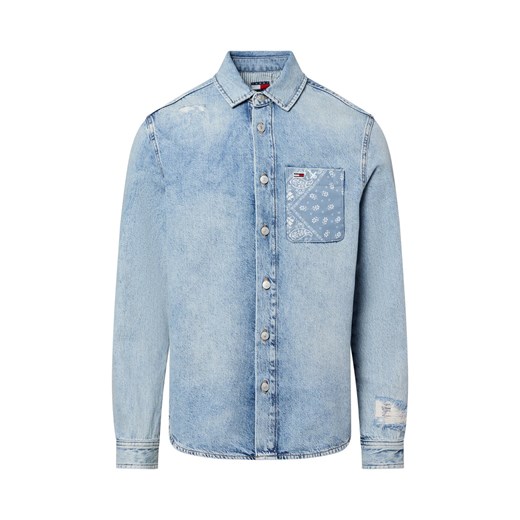 Tommy Jeans Męska koszula dżinsowa Mężczyźni Regular Fit Bawełna indygo jednolity ze sklepu vangraaf w kategorii Koszule męskie - zdjęcie 181981087